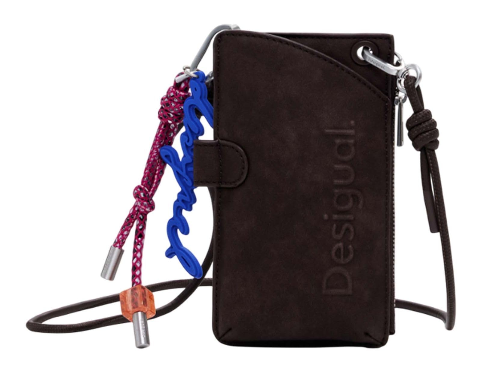 Desigual phone pouch Half Logo Milton Phone Bag Chocolat dark brown