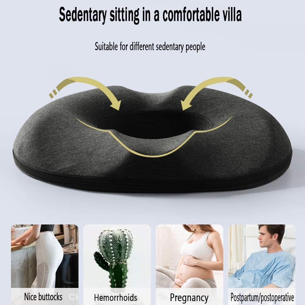 Donut Kissen Hämorrhoiden Steißbein Kissen für Druckentlastung Orthopädisches Ring Sitzkissen für Zuhause/Auto/Büro 45x40x7.5cm