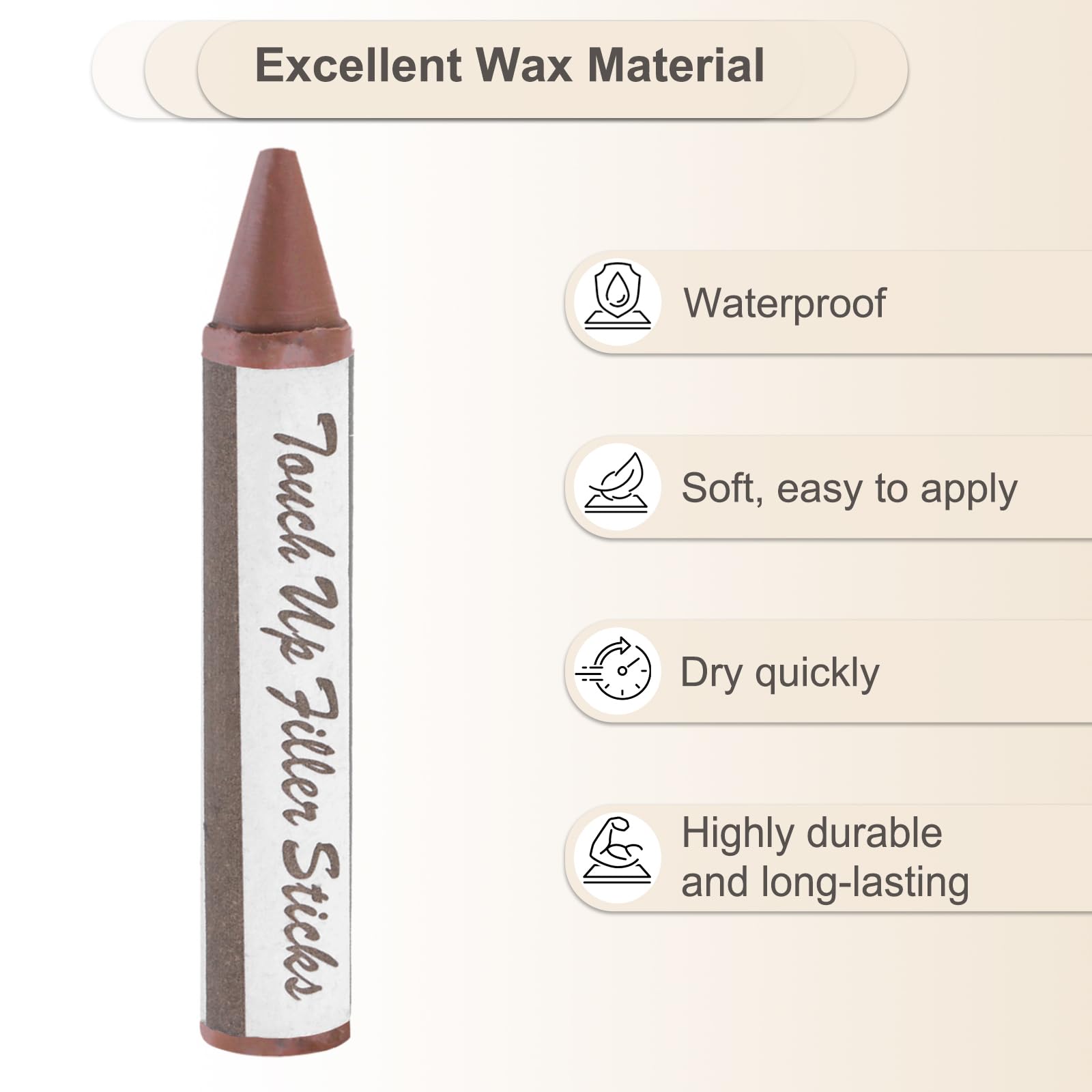 PATIKIL Furniture Markers Touch Up, 6 Pcs Wax Wood Filler Sticks Furniture Repair Crayons for Scratches Wood Floor, Holes - Image 3