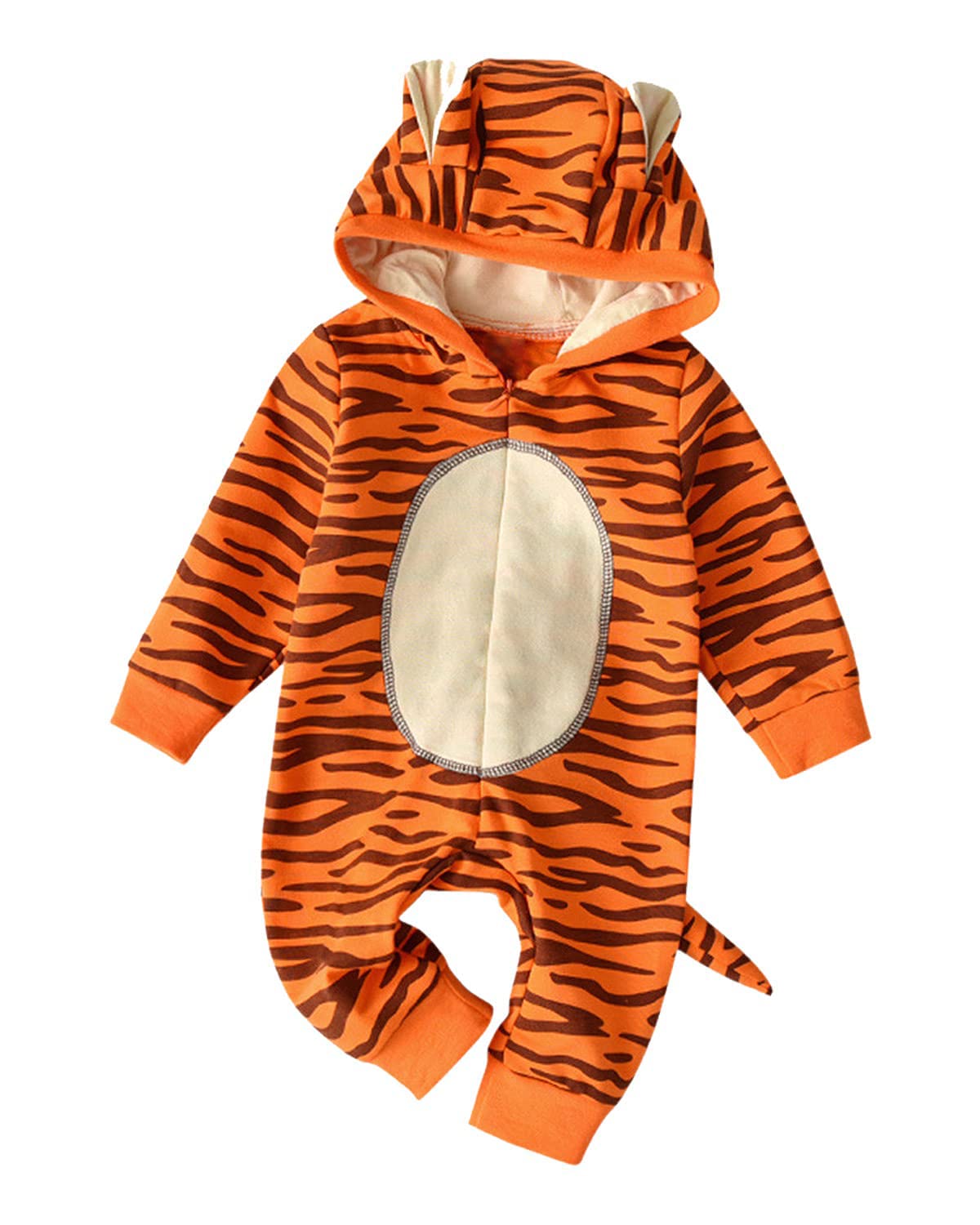 Okbebe Baby Boys Girls Halloween Thanksgiving Christmas Cartoon Tiger Costume Romper Bodysuit with hat (Red-Tiger, 0-6 Months)