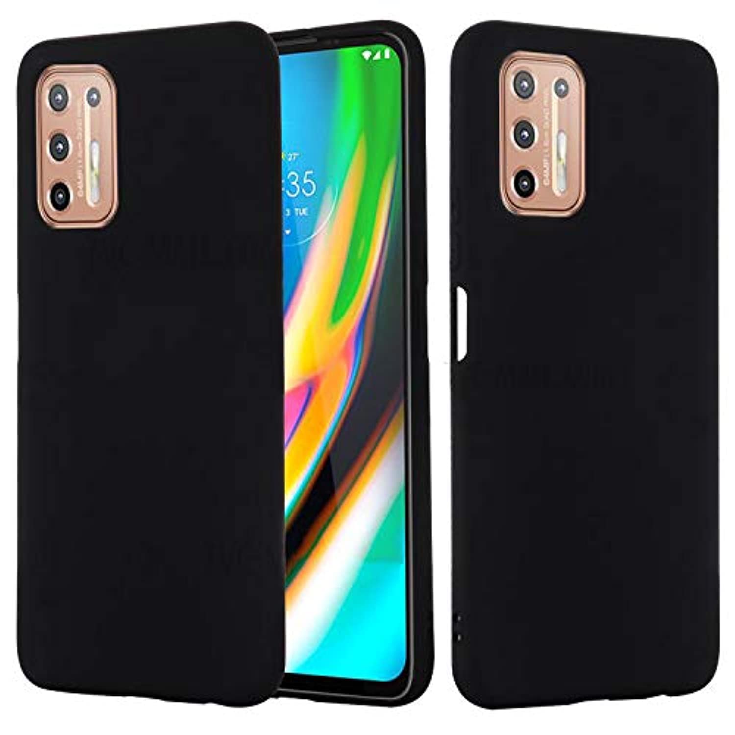 Motorola Moto G9 Plus Case Cover Black Slim Fit for Soft TPU Back Cover Flexible Silicone Cover Matte Black for Motorola Moto G9 Plus by Nice.Store.UAE