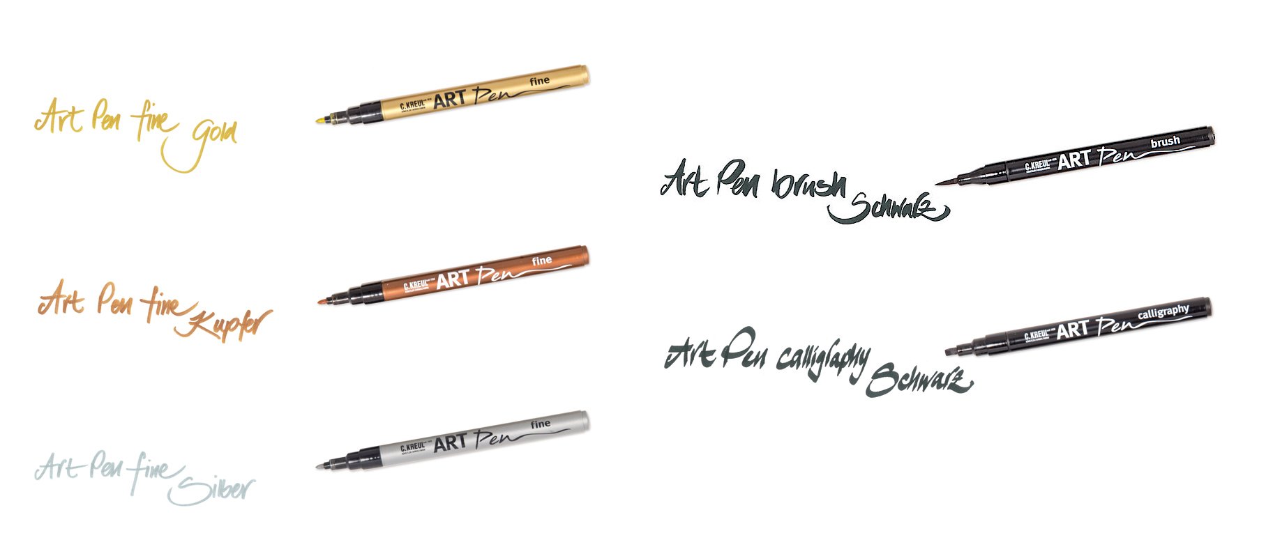 C. Kreul Handlettering Pens Set of 5 Scrapbooking Pens 5 Pieces