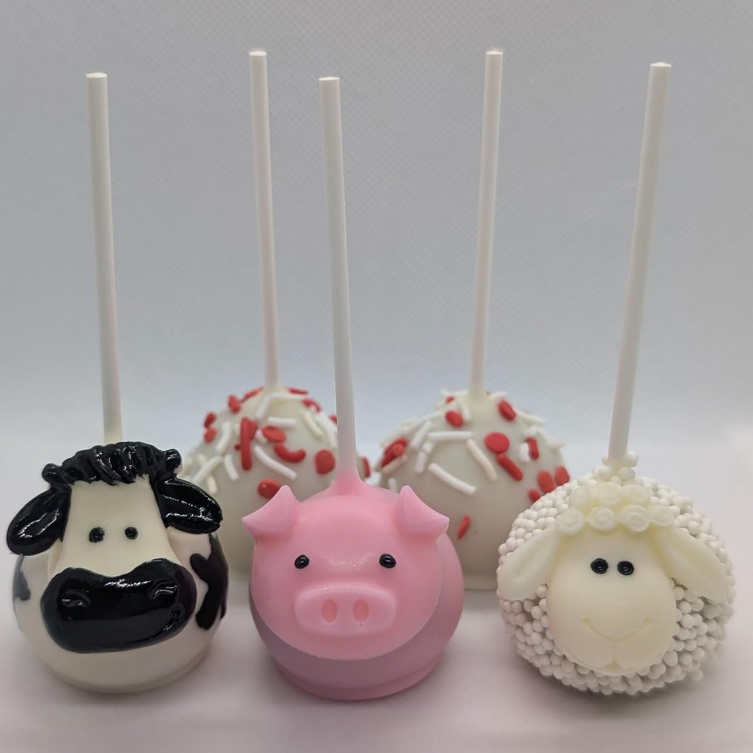 Farm Animal Candy Molds Cow Sheep Pig Head Silicone Mold Goat Chocolate Mold for Cake Decoration Cupcake Toppers Fondant Chocolate Polymer Clay Set Of 4