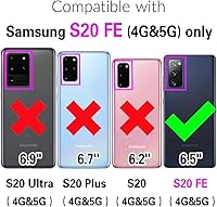 Vista 2 de Asuwish Funda de teléfono para Samsung Galaxy S20 FE 5G de 6.5 pulgadas con protector de pantalla de vidrio templado y cremallera abatible