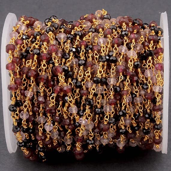 Chaîne de perles grenat et améthyste rose pour composer vos bijoux de soirée élégants