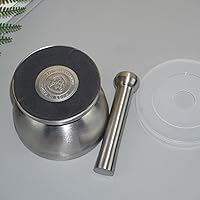 Vista 3 de Mortero y mortero de acero inoxidable 18/8, mortero y mortero triturador de rocas, trituradora de píldoras, trituradora de minerales, molinillo