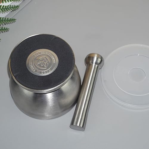 Miniatura 3 de Mortero y mortero de acero inoxidable 18/8, mortero y mortero triturador de rocas, trituradora de píldoras, trituradora de minerales, molinillo de