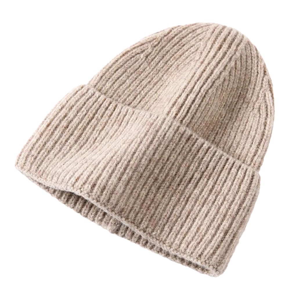 Gorros unisex Skullies de lana unisex para hombre y mujer, gorro de punto suave de invierno para hombre y mujer, de lana, color sólido, gorra de calavera