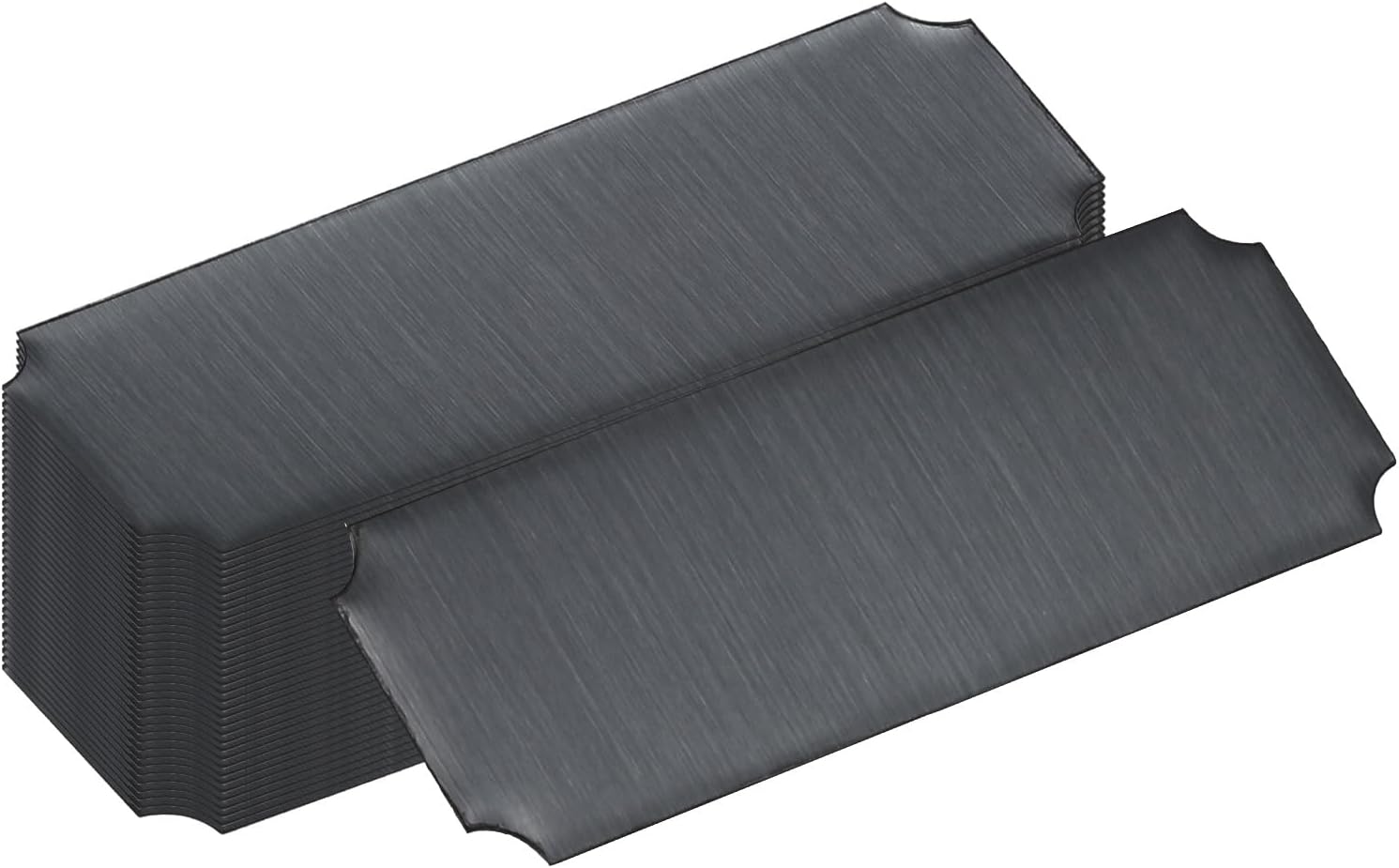 PATIKIL Engraved Name Plate, 36 Pcs 6" x 2.5" Picture Frame Label Art Tag Personalized Name Plaque Trophy Plates with Adhesive Backing for Laser Engraving DIY Craft Nameplate, Black