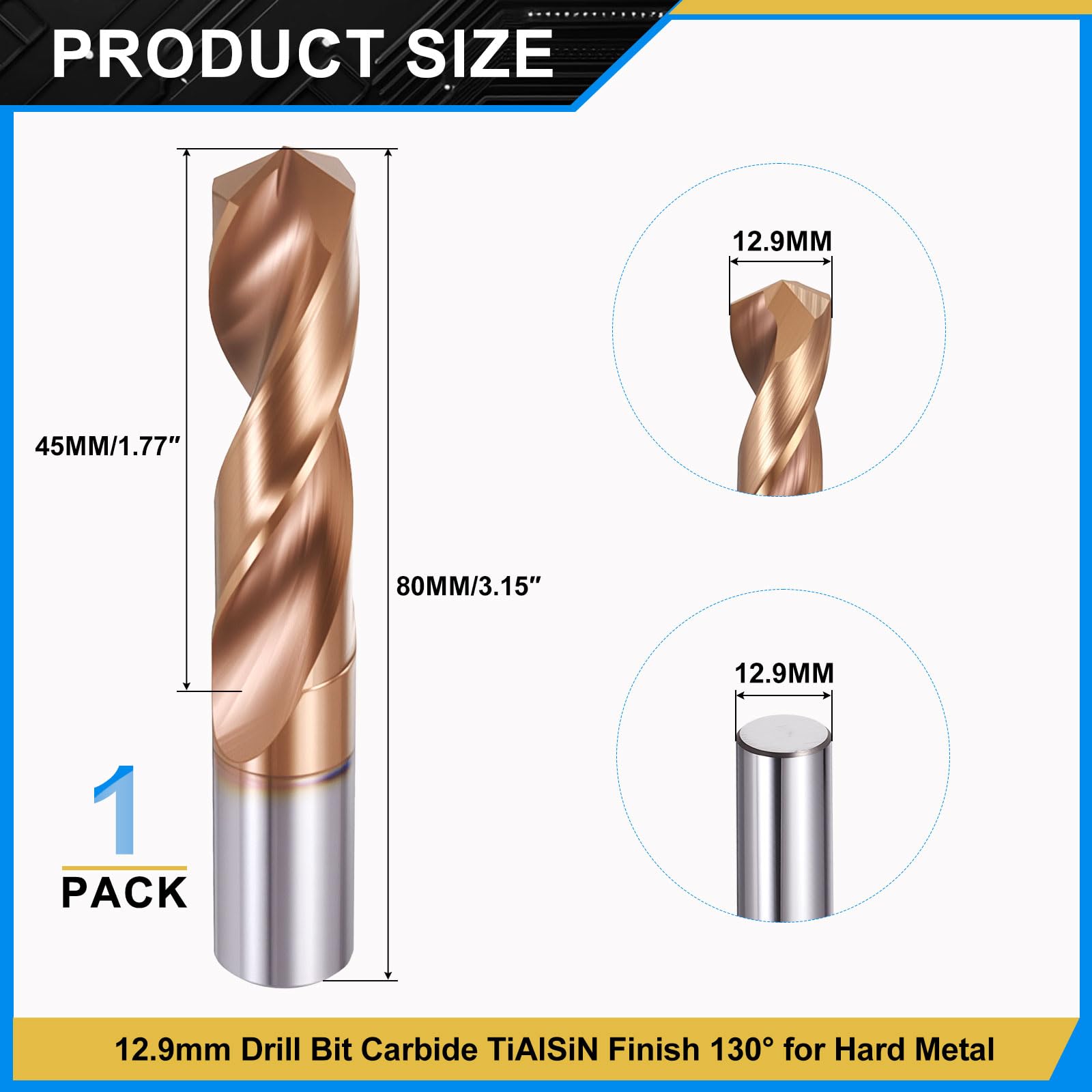 PATIKIL 12.9mm Drill Bit - Image 2
