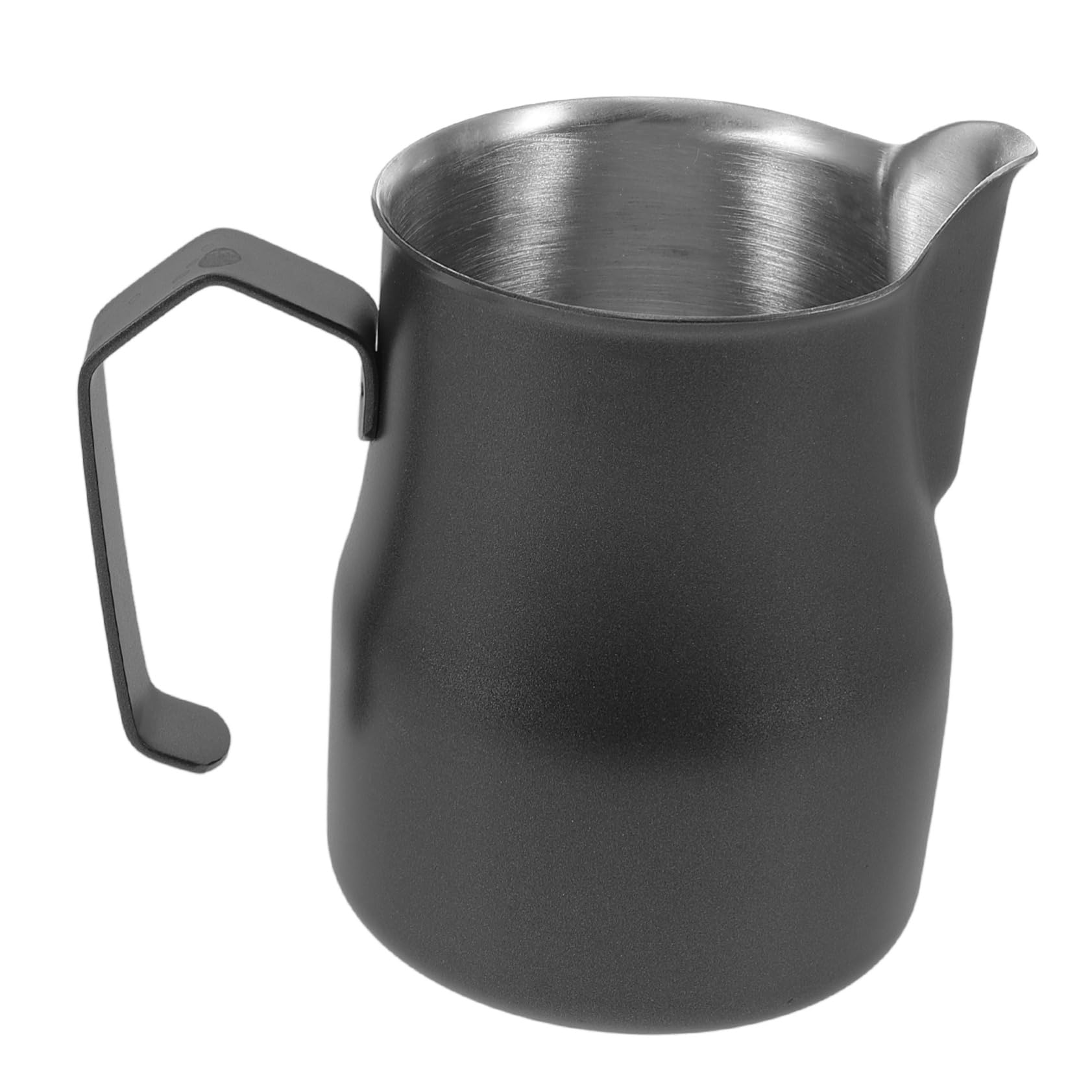 Operitacx 5 Piezas Taza de café con leche tazas de café con leche boca tazas de espresso portátil émbolo leche de leche jarra para hacer espuma de cafe taza de espuma Acero inoxidable Negro