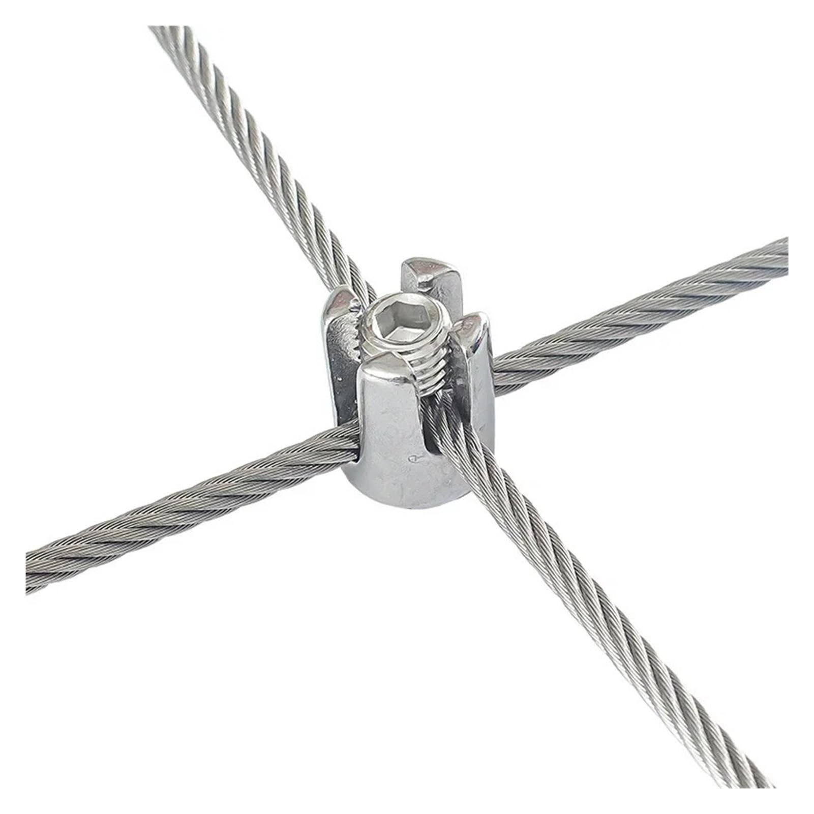 Morsetti per cavi a croce, 1 pezzo in acciaio, fibbia di bloccaggio fissa in acciaio inox 304, set di bulloni per dadi da M2 a M8 (diametro adatto a 2 mm)