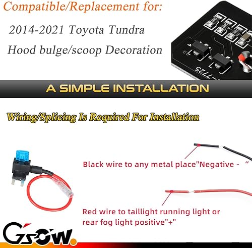 Miniatura 5 de GSOWO Tira de luz LED flexible blanca 63-SMD diseñada para Toyota Tundra 2014-2021, tira LED impermeable para capó de automóvil de 12 V