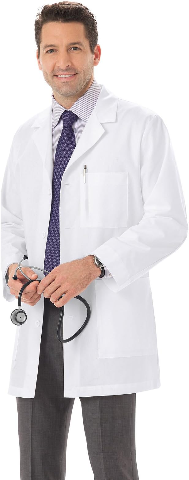 Meta 1168 Mens 34" Mid-Length Lab Coat White 38