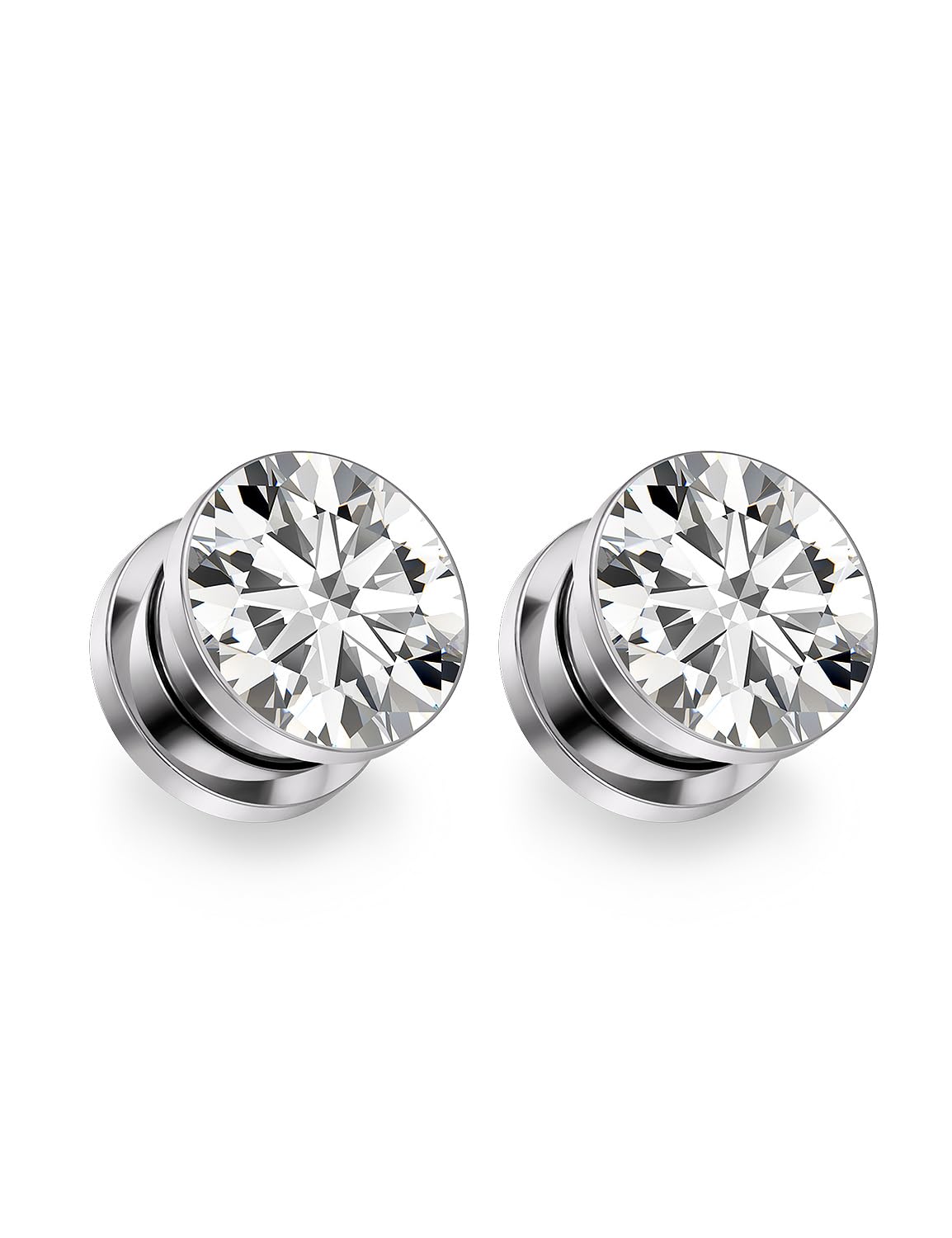 Qiwnswoy ASTM F136 Titanium CZ Ear Gauges