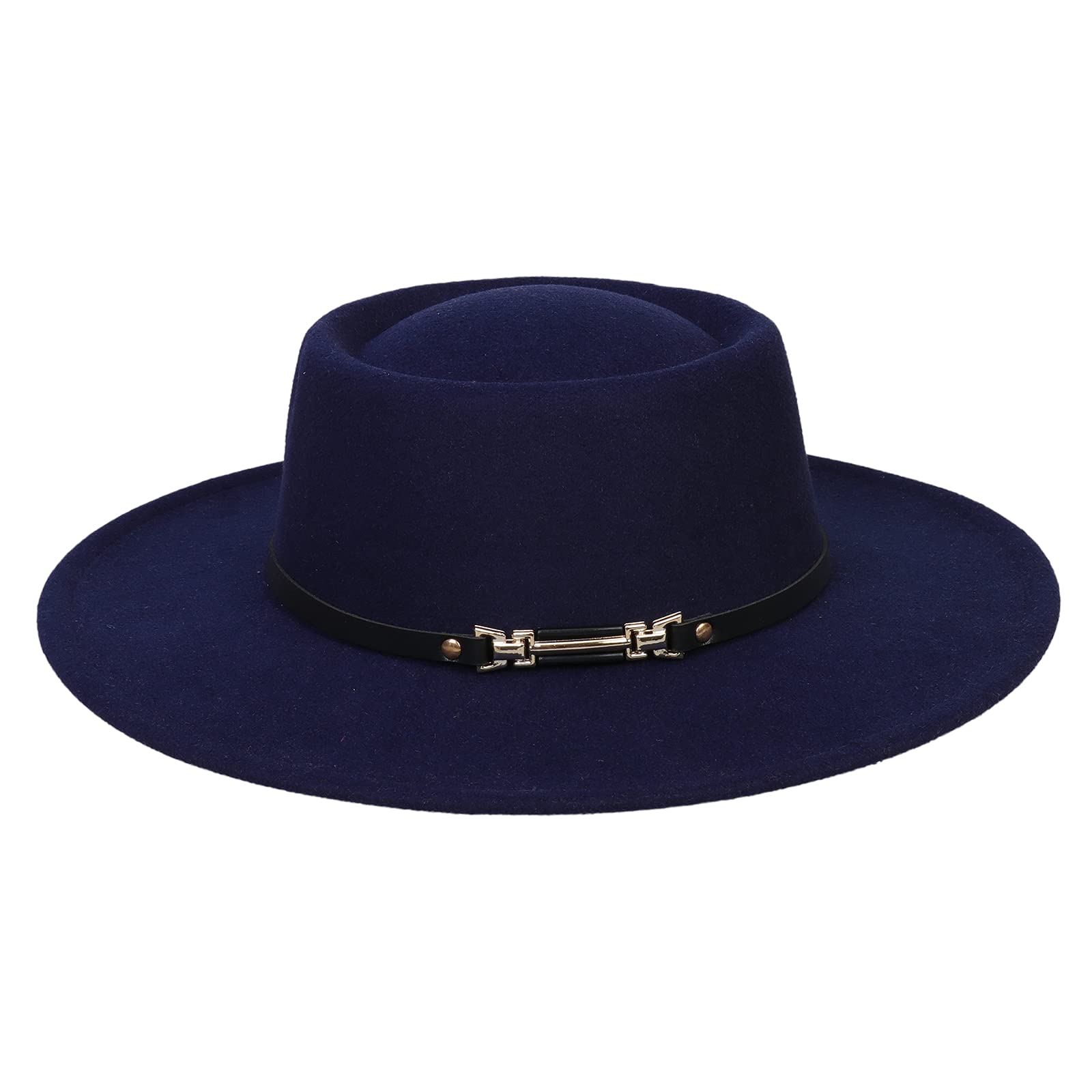 Xiang Ru Sombrero clásico con falso cuero para jazz, fedora, panamá grande, borde ancho, cumpleaños, Navidad