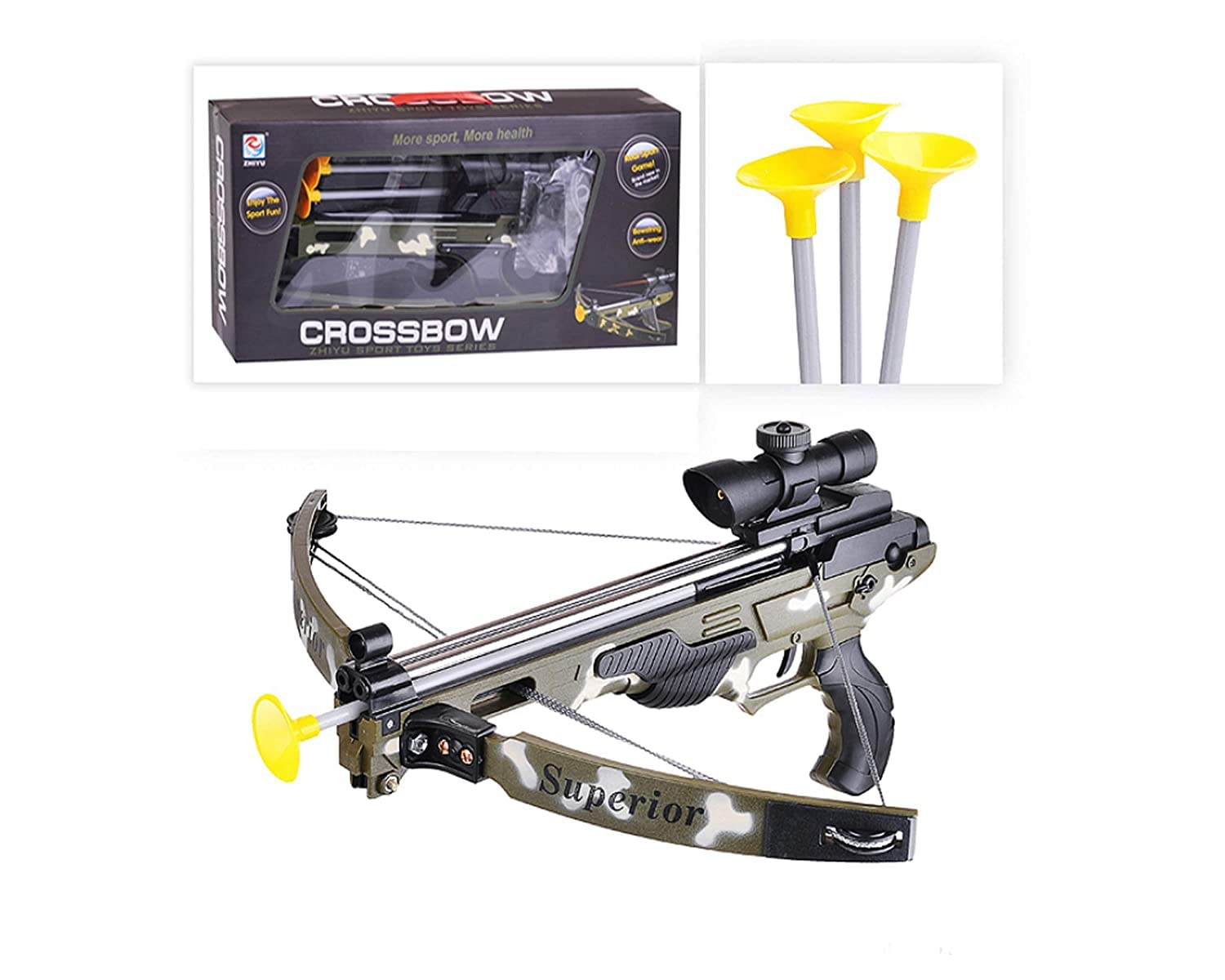 IRIS Bow and Arrow Crossbow Toy Sniper and Soft Foam Bullet with