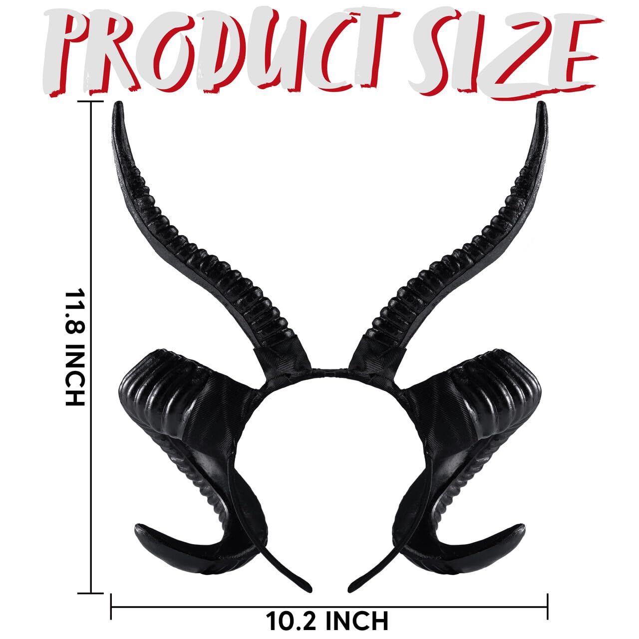 Spooktacular Creations Halloween Black Devil Horns Headband, Devil Horn Headpiece cosplay Costume for Halloween Accessories, Party Dress up Headgear