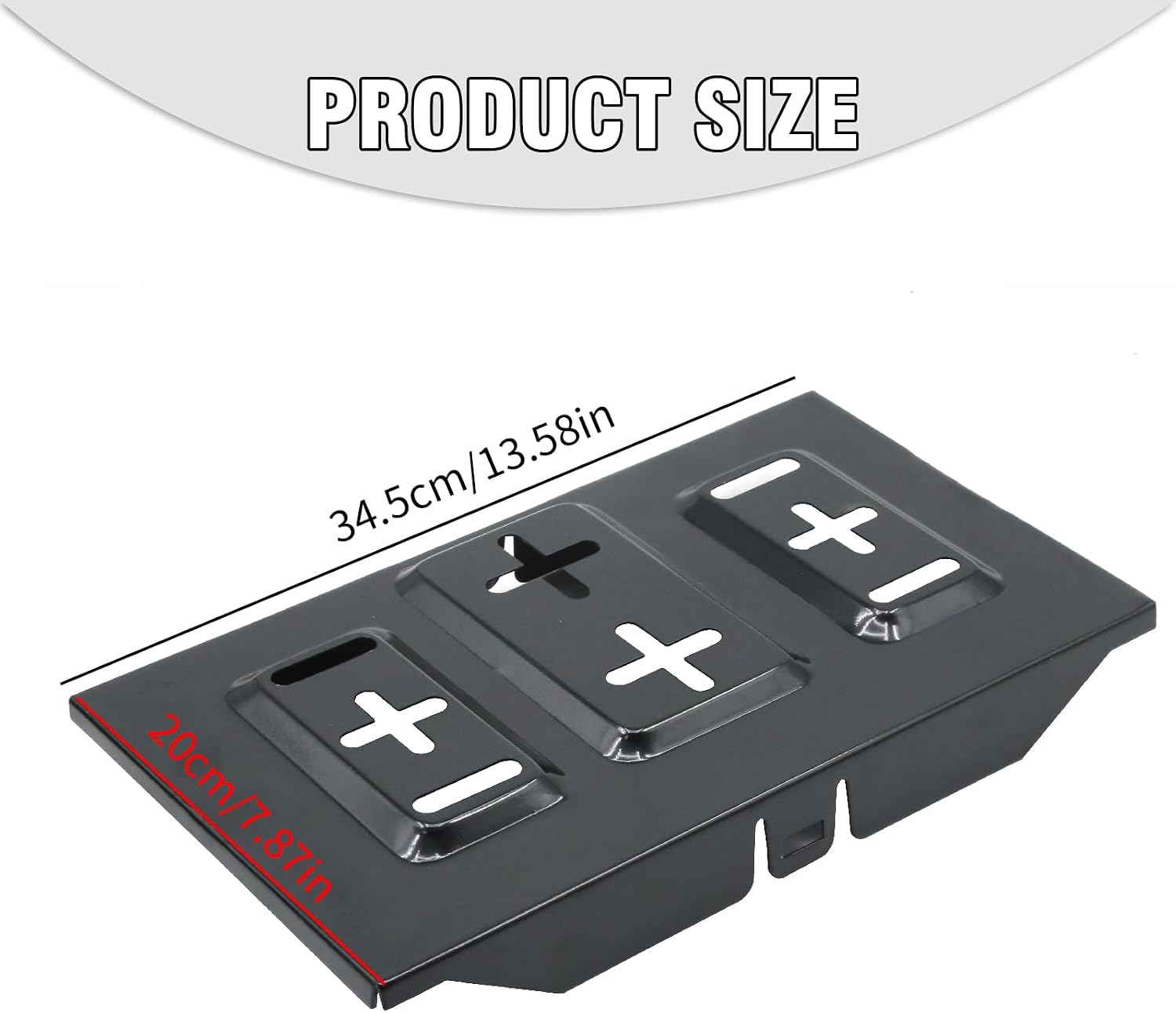 Storage Battery Holder, 23cm Bolt with 34cm Battery Tray Battery Hold Down Tray Kit, Steel Storage Battery Holder Adjustable Bracket Clamp for Car Boat Marine