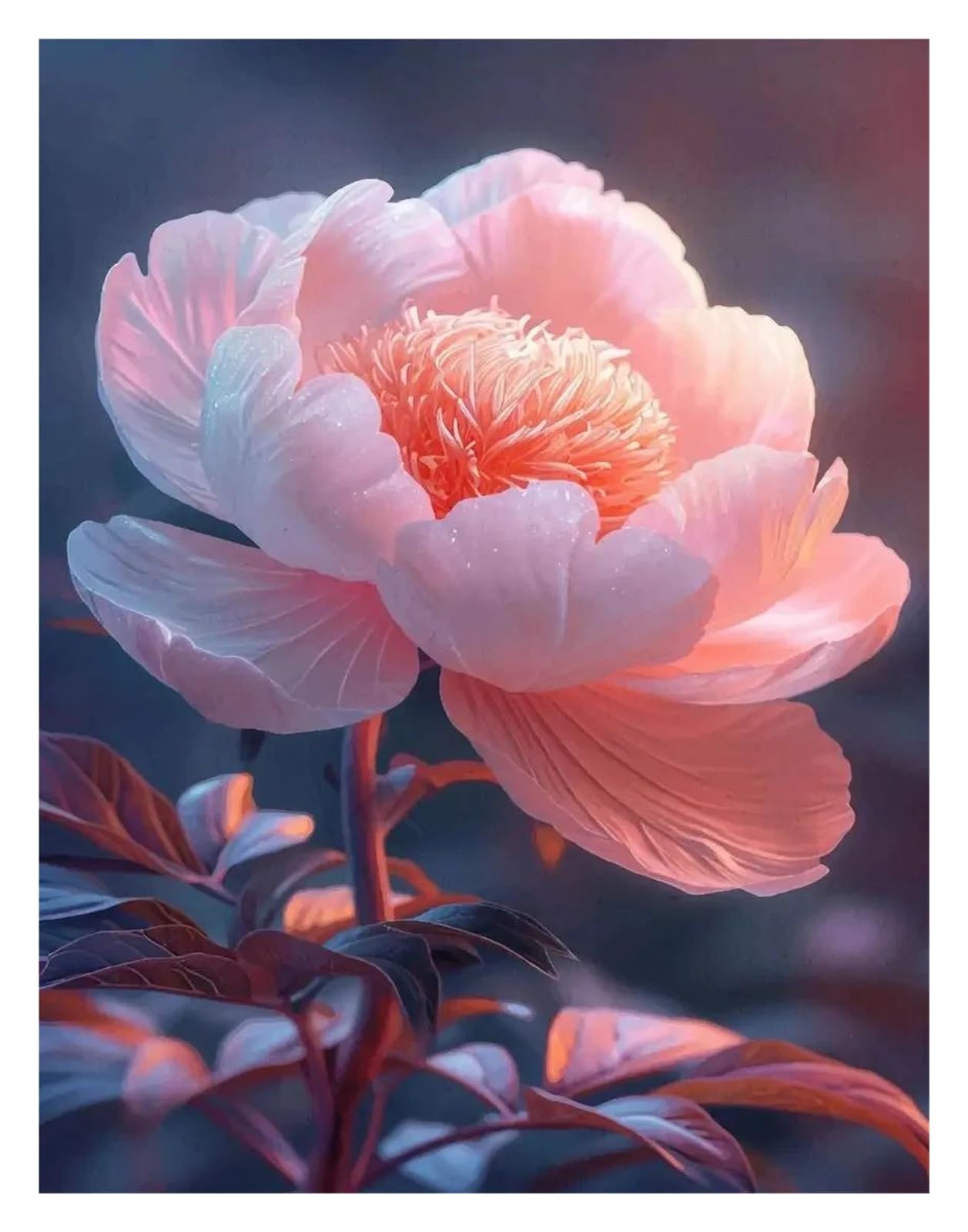 Art Floral Moderne Peinture sur Toile Premium de Lys et Lotus Décoration de Luxe