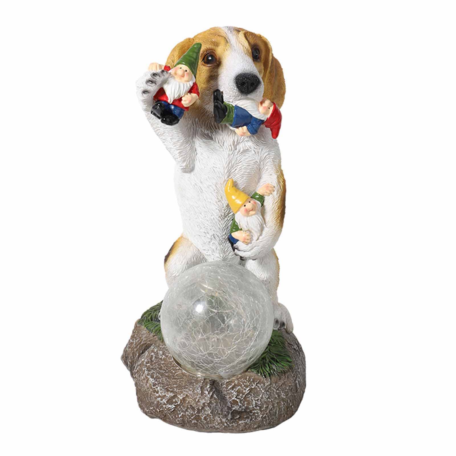 Veilleuse Extérieure Chien en Résine Durable pour Pelouse et Balcon