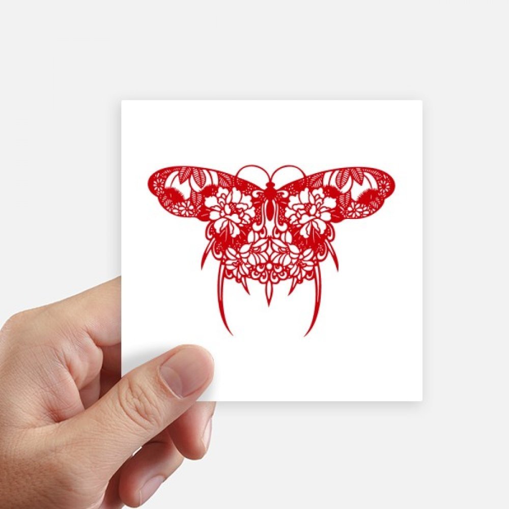Sticker cerf-volant chinois autocollant multicolore carré 10x10 cm pour moto et pc 8pcs