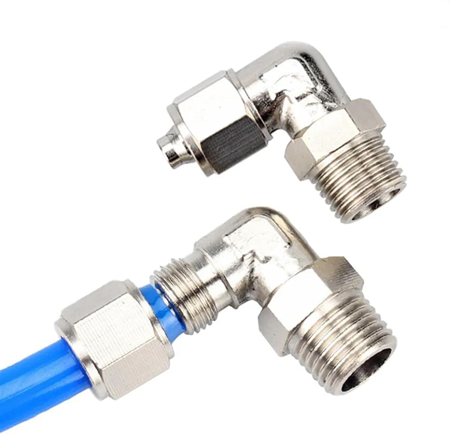 PL Fast Tightening Pneumatic Quick Connector PU Hose Pipe 4 6 8 10 12mm 360 Degree Rotary L Elbow Outer Thread 1/8 1/4 3/8 1/2(PL10-04)