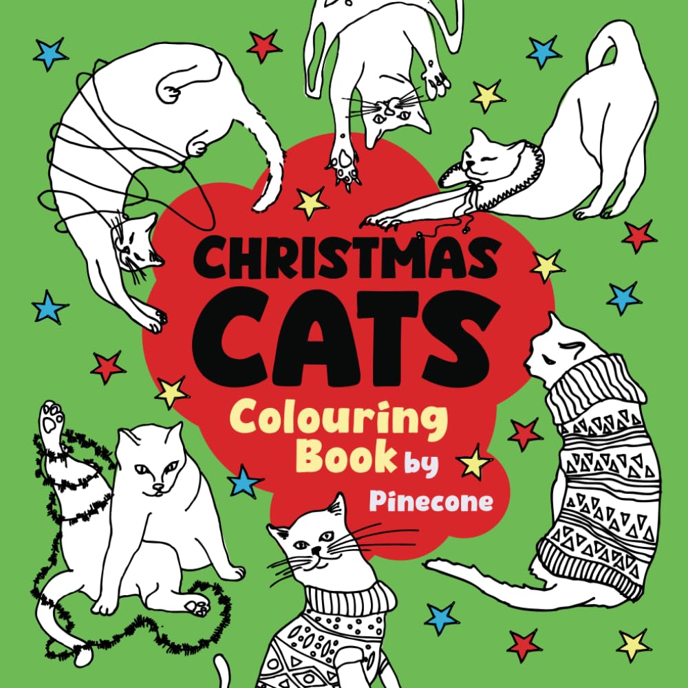 Christmas Cats, Colouring Book for Kids, Teens and Adults, Mindfulness and Relax
