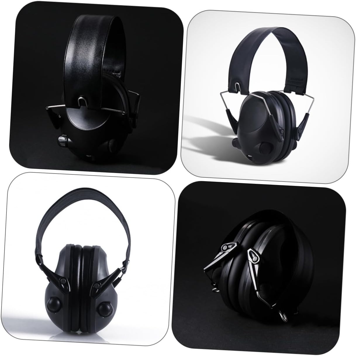 Electronic Shooting Ear Protection Earmuffs with Headband and Comfortable Padding Noise Reduction for Range Hearing Safety Black