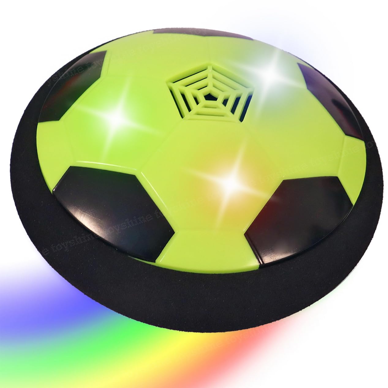 Toyshine Air Power Soccer Rainbow Hover Disc Toy with Foam Bumpers and Light-Up LED Lights, Kids Sports Ball Game for Indoor & Outdoor Play, Gift for Kids - Green (B0C7R6RR17) Amazon Price History, Amazon Price Tracker