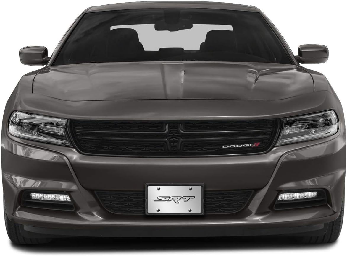 iPick Image for SRT 3D Logo Logo on Chrome Stainless Steel License Plate for Dodge Jeep - Official Licensed