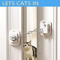 Vista 7 de YEYA Pestillo y tapón para puerta de gato, correa ajustable de 1.5 a 10 pulgadas, 1 soporte de puerta y accesorio para mantener la puerta abierta