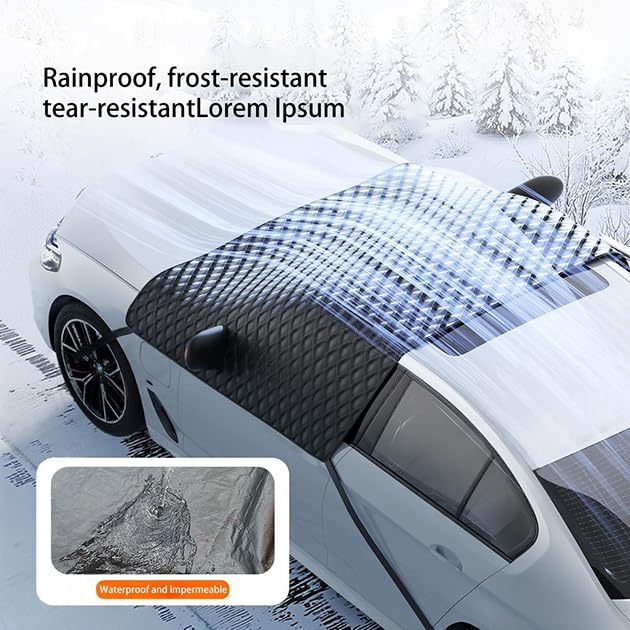 Bâche Pare-Brise Aimantée pour MG Marvel X 2018-2021, Protection 4 Saisons, Housse Anti Givre (Neige, Glace) Et Pare Soleil Anti-UV -Facile à Installer