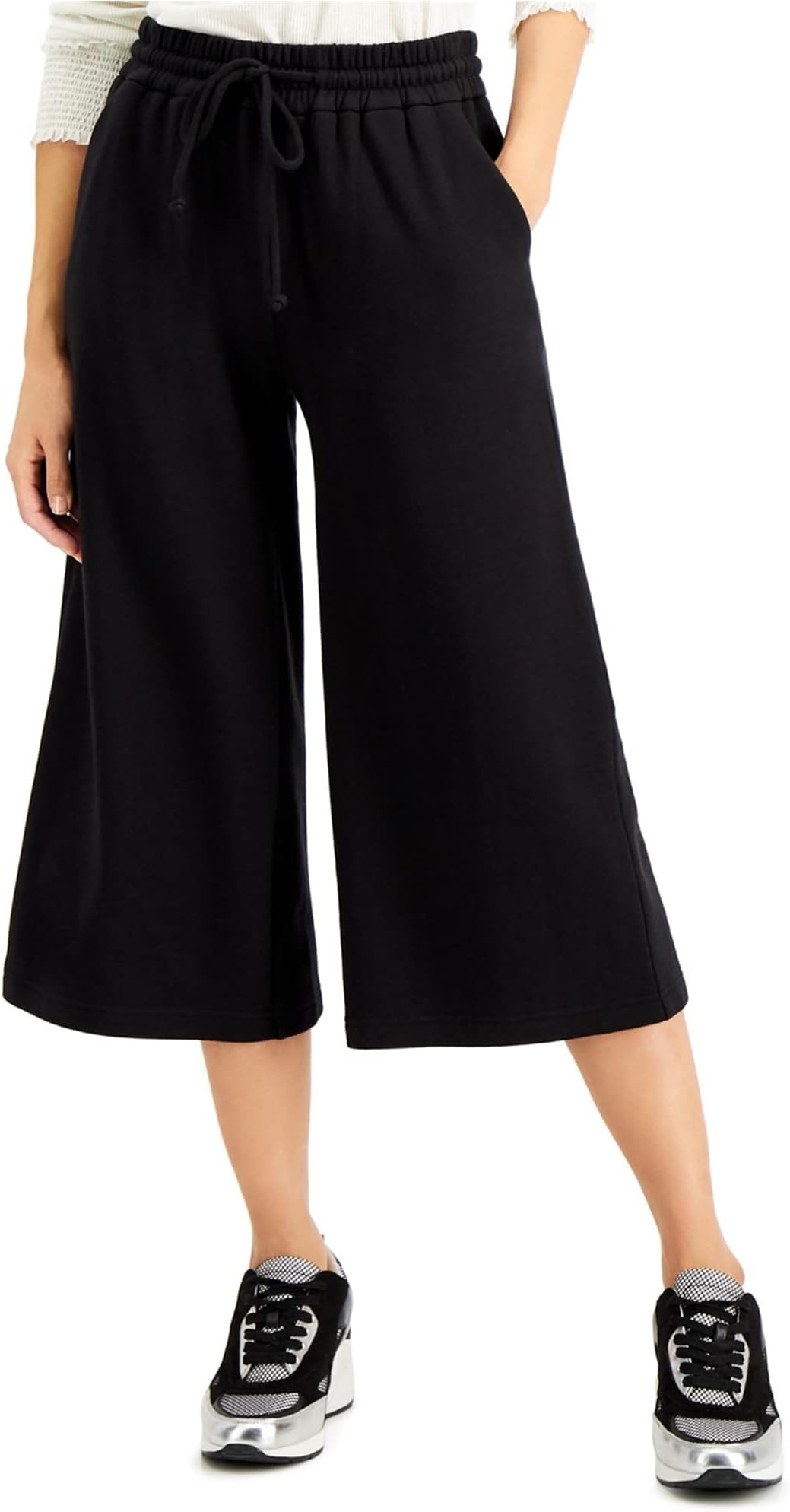 I-N-C Womens Solid Athletic Sweatpants, Black, Small