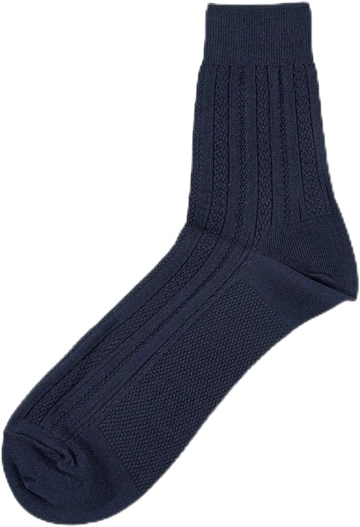 [Satisfied] Cooling Socks, Herringbone Links Pattern, Half Length, Deodorizing, Antibacterial, Deodorizing (33976W)