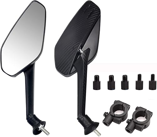 Mamiko Espejos universales de motocicleta de 0.315 pulgadas para manillar de 78 pulgadas, compatible con ATV, motos de nieve, scooter, ciclomotor,