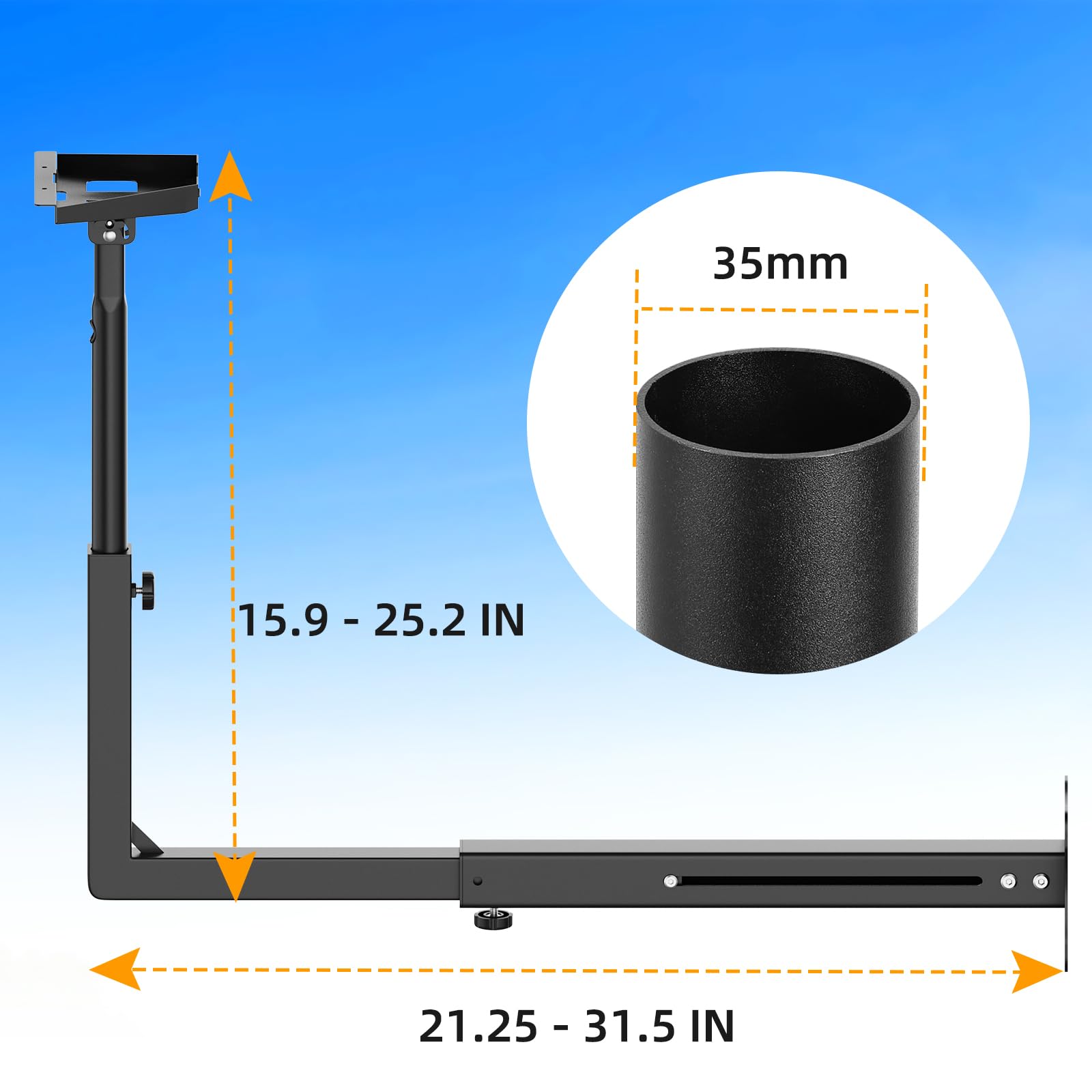 Verlängerte Starlink Halterung für Gen 3/Standard 4X/4 , 55-80CM Verstellbare Starlink Standard Gen 3 Halterung Lang Wandhalterung mit Rohradapter für V4 Antenne