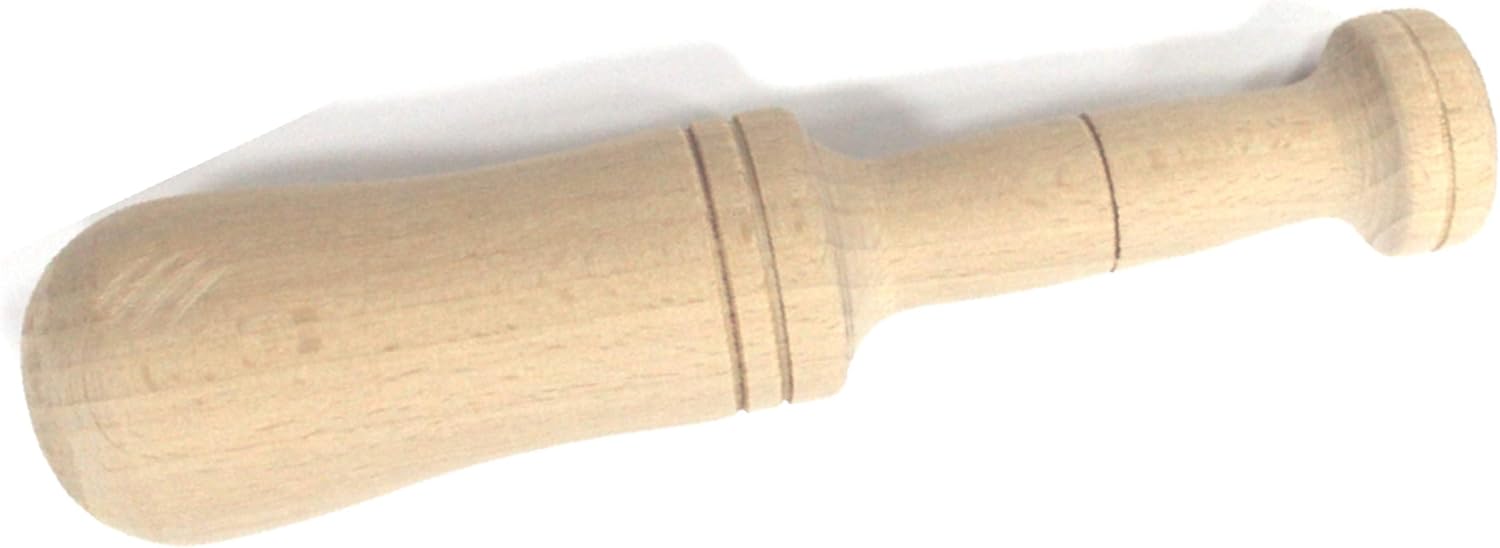 Fackelmann Mano Mortero de Madera para triturar y machacar ajo, Especias, Color Natural, Ø4x20cm, 1ud, Ø4x19cm