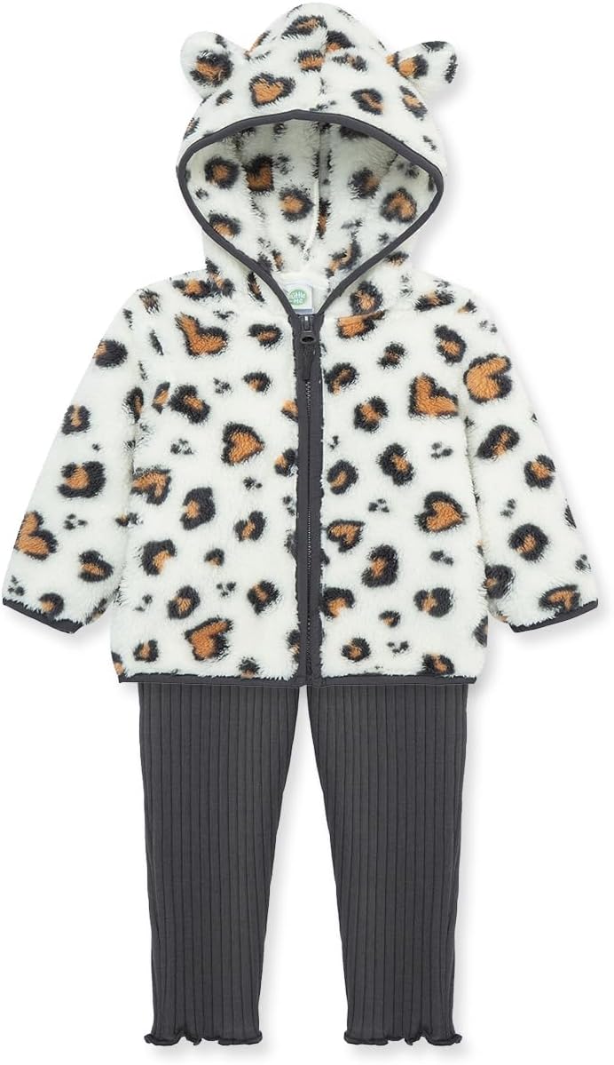 Little Me Baby Clothes for Baby Boy's and Girl's 3-Piece Sherpa Set, Jacket, Shirt and Pant Sets