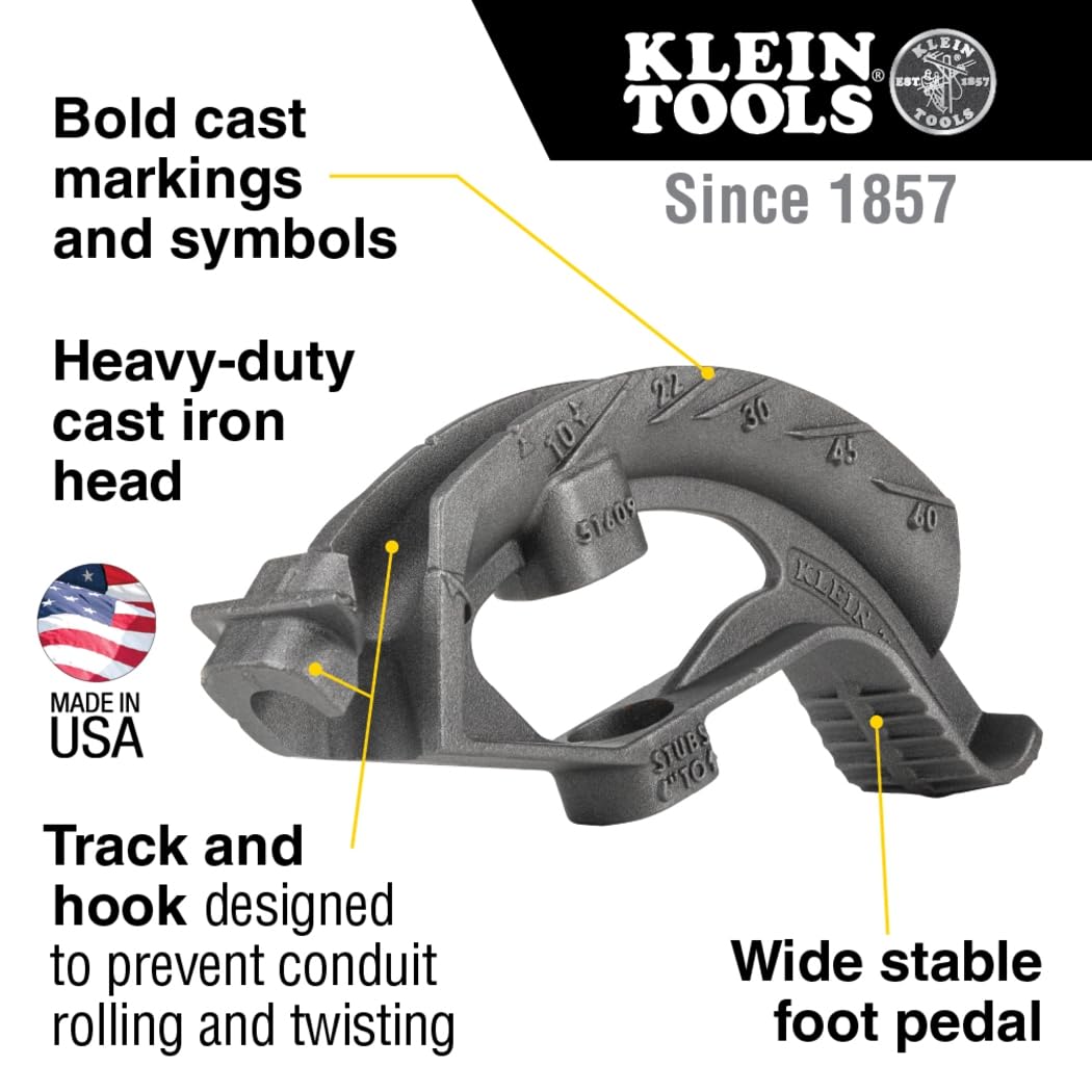 Klein Tools 51609 Iron Conduit Bender Head, Made in USA, for