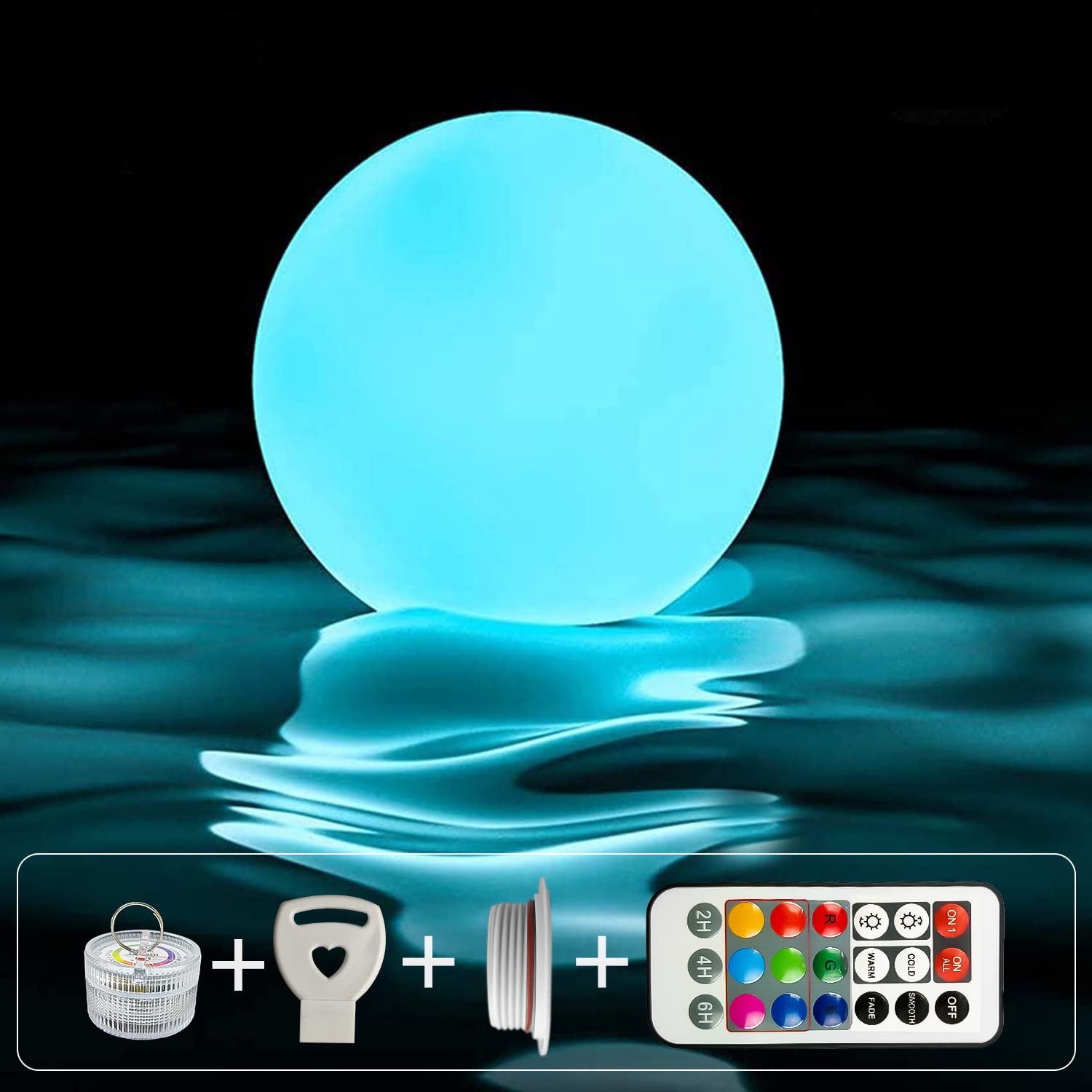 Buy IOKUKI Pool Toys 16'' Inflatable Light Up Beach Ball with 2.4g