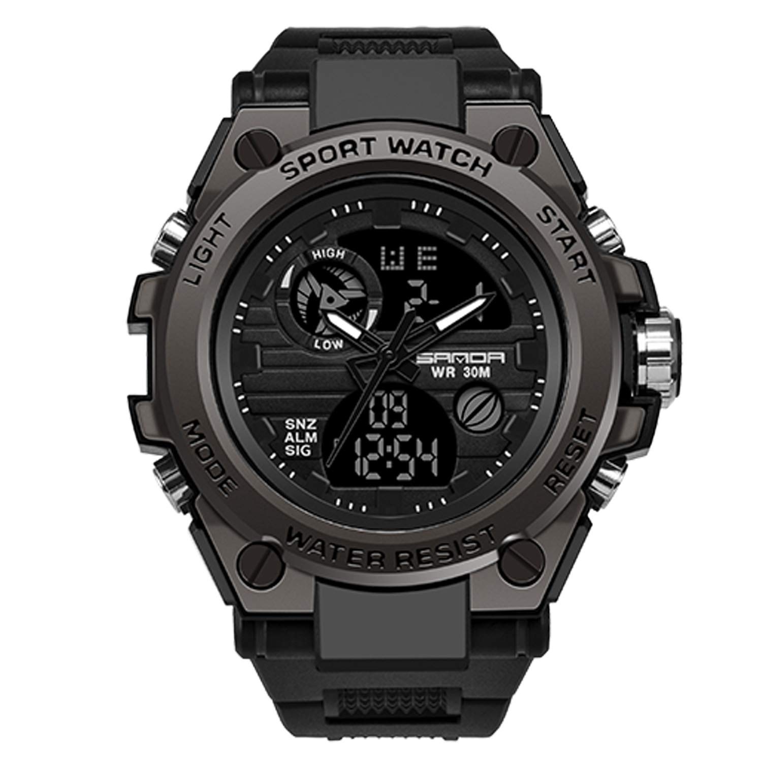 RORIOSRelojes Deportivos para Hombre Resistente al Agua Digital Militares Relojes Multifuncional Militar Reloj para Hombre