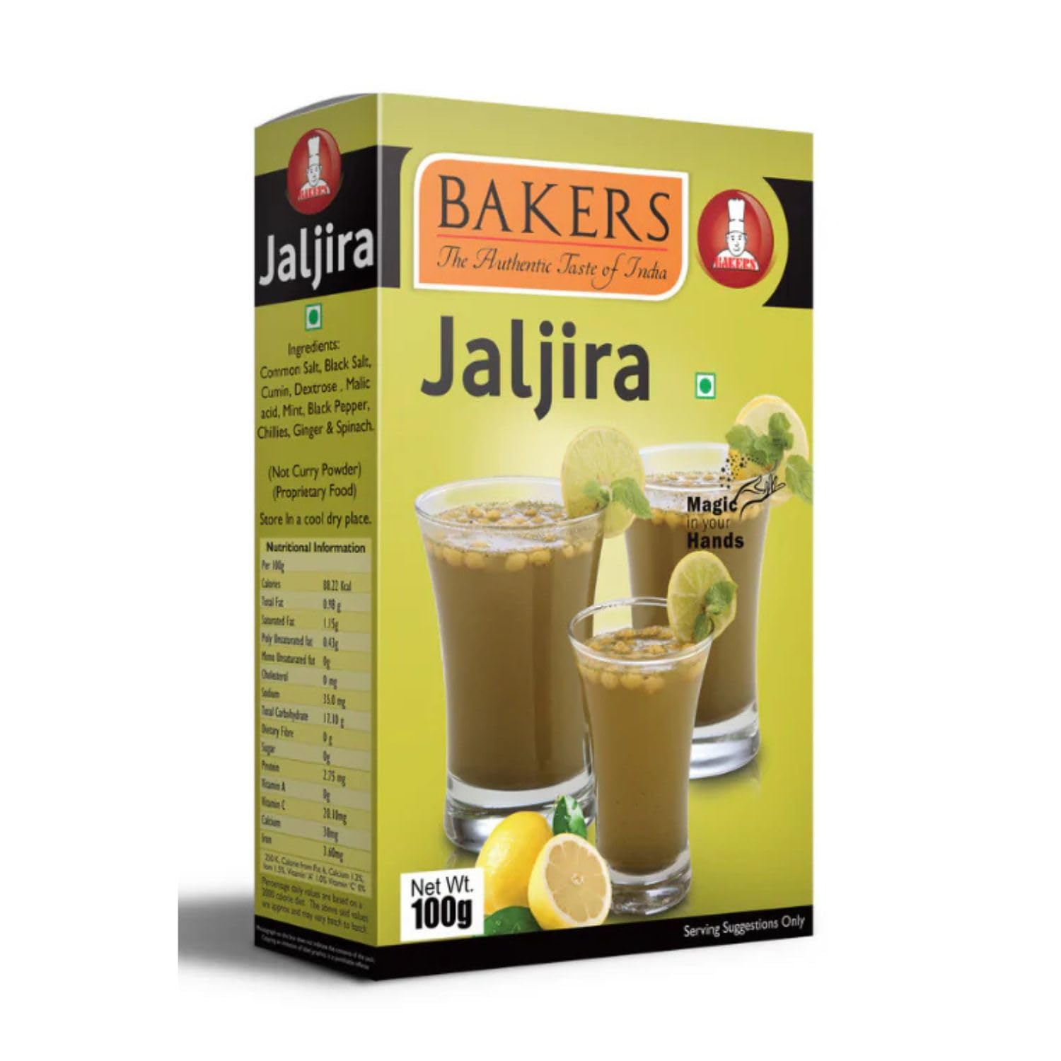 Bakers Jal Jira Refreshing Spiced Drink Mix - 100g (Pack of 3)