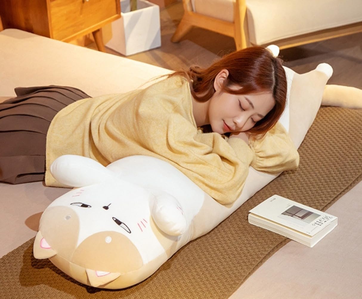 Diexgiy枕、猫のぬいぐるみ、枕、猫、（三毛猫） (110cm,ブラック)