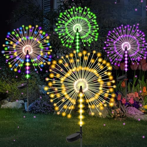 Lampe solaire sur piquet pour décoration extérieure de jardin et terrasse à Pâques et Noël