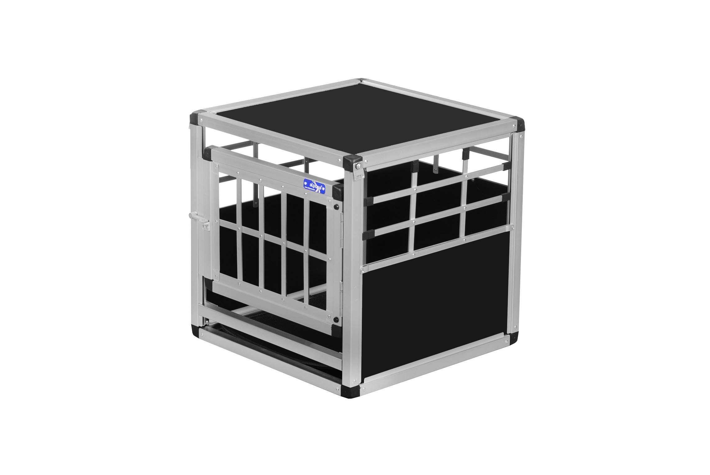 ALPUNA Transportbox N26 – Aluminium Hundebox 50×50×50 cm – Auto Hundebox, sicherer Hundetransport im Kofferraum