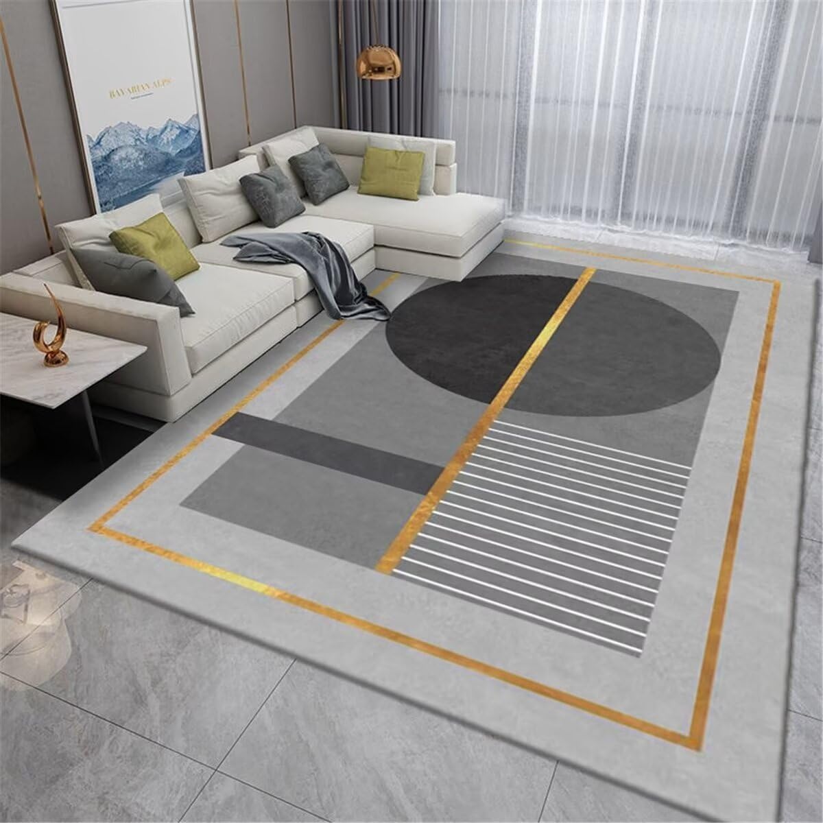 Tapis de bureau pour dressing et chambre design contemporain gris