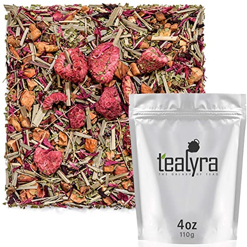 Tealyra - Raspberry Relaxation - Herbal Loose Leaf Tea - Lemon Verbena - Hibiscus - Lemongrass - Calming Relaxing Bed Time Tea - Caffeine Free - 112G (4-Ounce) #TOP19