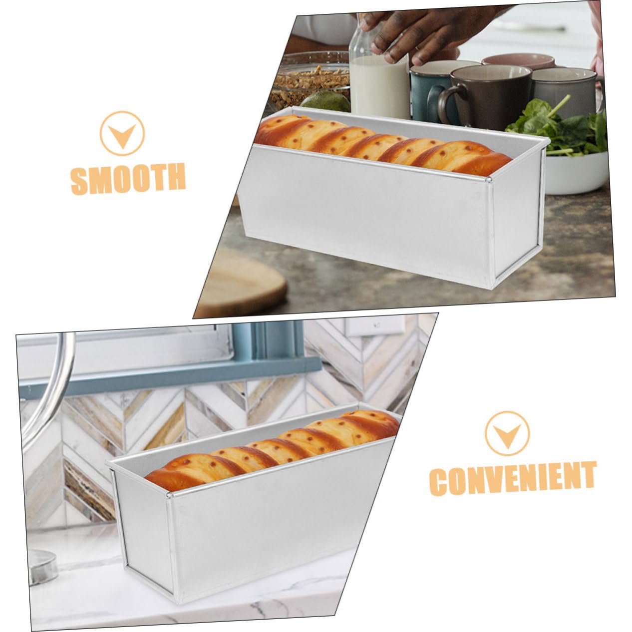 SOIMISS Backform Gleichmäßige Wärmeverteilung mit Deckel Große Kapazität aus Aluminiumlegierung Antihaft Kastenform für Brotbacken für Täglichen Gebrauch in Küche