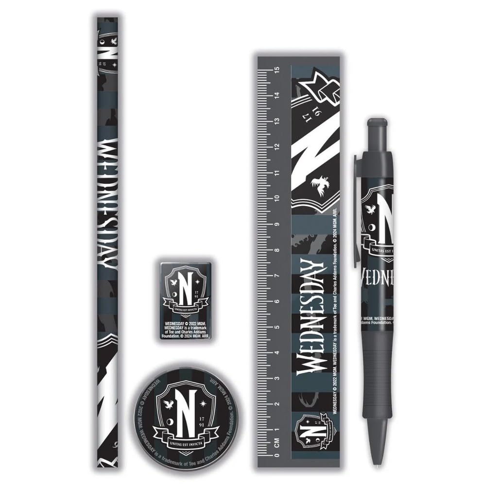 Pyramid International, Wednesday (Uniform) Stationery Set - Fun and Functional Set for Fans of Wednesday Addams One Size